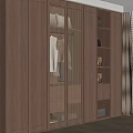 Modern Wooden Wardrobe Design With Lattice Panels Open Shelving And Accent Plant