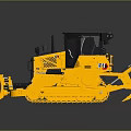 Yellow Heavy Duty Bulldozer With Crawler Tracks Front Blade And Cab
