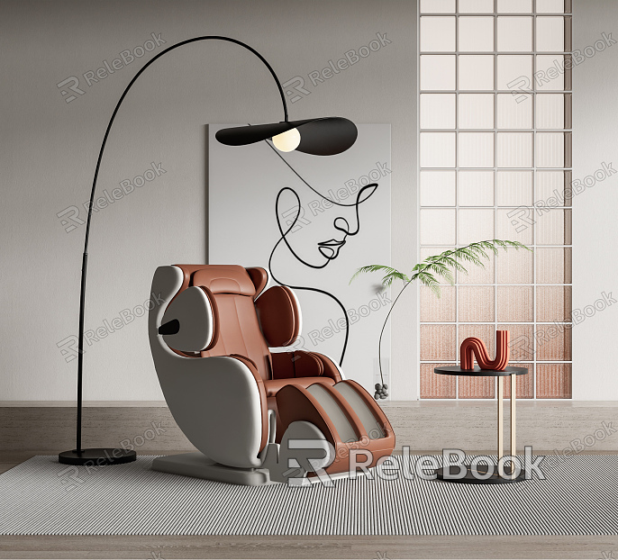 Modern Massage Chair Floor Lamp Glass Brick Side Corner Carpet model