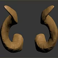 Artistic Golden Curved Textured Sculptures On Black Surface With Reflections