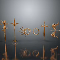 Cold weapons Sword Axe Hook Fork Spear Trident Melee Weapon Military 3d model