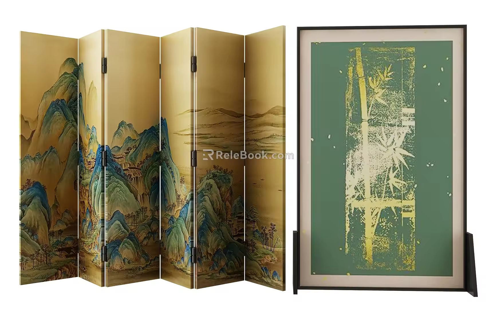 new chinese style screen 3d model