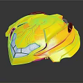 Futuristic Yellow Astronaut Helmet With Modern Aerodynamic Structure For Space Missions