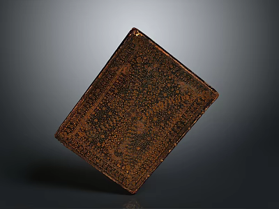 Brown Wooden Box With Intricately Carved Sculptural Detailed Patterns 3d model