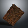 Brown Wooden Box With Intricately Carved Sculptural Detailed Patterns