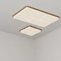 Modern Wooden Frame Ceiling Light With White Illuminated Panels For Home Interior