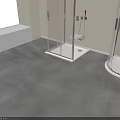 Two Modern Shower Sauna Units With Transparent Glass And Metal Frames