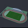 Outdoor Football Stadium With Running Track And Grandstand Sports Facility Design
