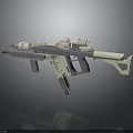 Modern Tactical Rifle With Dual Optical Scopes Gray White Finish Ergonomic Grip