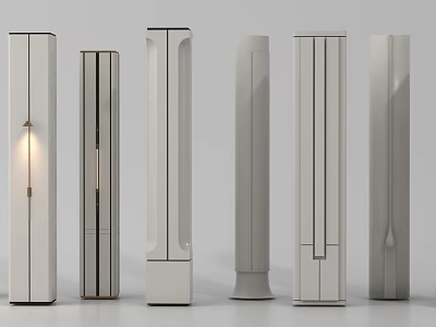 Modern White Columns With Various Sleek Designs And Decorative Architectural Details 3d model