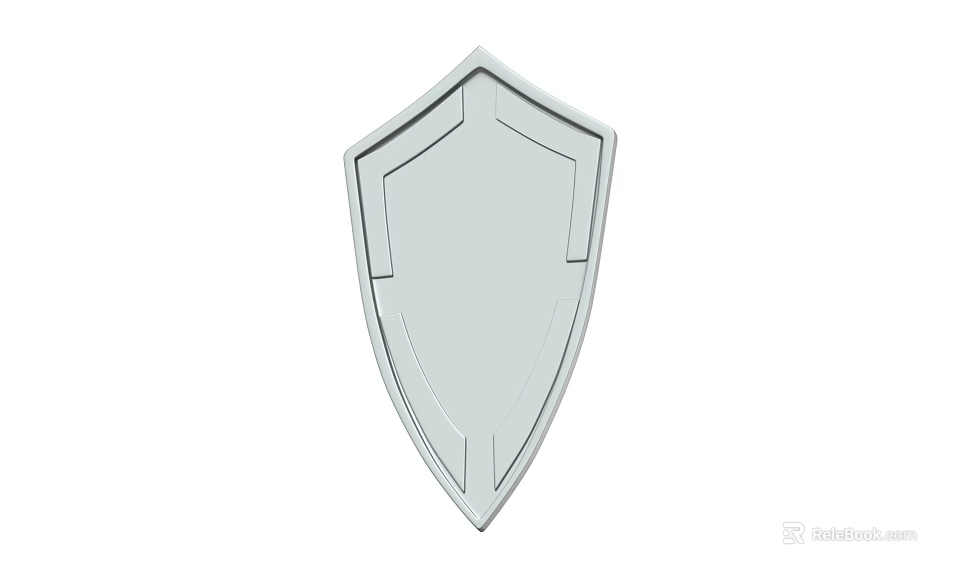 White Defensive Shield Weapon With Geometric Outline And Minimalist Design Structure 3d model
