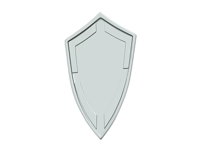 White Defensive Shield Weapon With Geometric Outline And Minimalist Design Structure 3d model