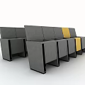 Modern Gray And Yellow Upholstered Seats With Modular Design For Public Spaces