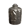 Silver Hammered Metallic Vase With Lid For Elegant Home Decor
