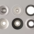 Modern Downlights and Spotlights with Various Styles and Silver Black Frames for Interior Lighting 3d model