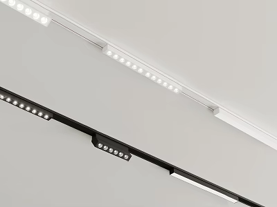 Modern LED Grille Lights with Black and White Strip Design for Ceiling Mounting 3d model