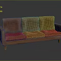 Modern Brown Velvet Three-Seater Sofa With Minimalist Design And Wooden Legs
