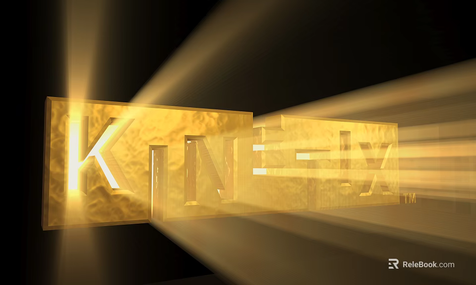 Golden 3D Letter Wall Decor Featuring Striking Light Effects And Modern Design 3d model 
