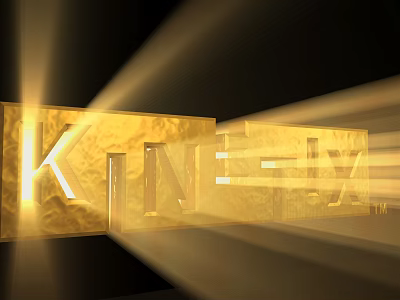Golden 3D Letter Wall Decor Featuring Striking Light Effects And Modern Design 3d model