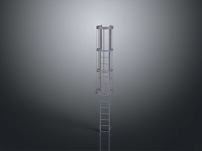 Transparent Glass Tower Structure With Multiple Layers And Ladder Design 3d model