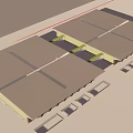 Contemporary Shower Sauna Building With Geometric Perforated Walls Multiple Triangular Structures And Platform Steps
