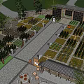 Traditional Garden Landscape With Neatly Arranged Plant Beds Stone Pathways And Wooden Pergola