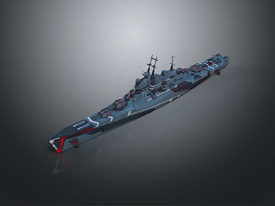Modern Warship 3D Model With Detailed Deck Hull And Bridge Structure 3d model