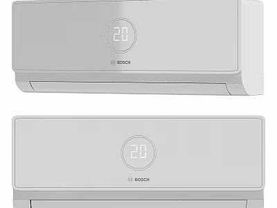 BOSCH Modern White Air Conditioners Featuring 20 Degree Digital Display and Sleek Design 3d model
