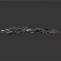 Small Metallic Shards with Irregular Shapes Scattered on White Surface 3d model