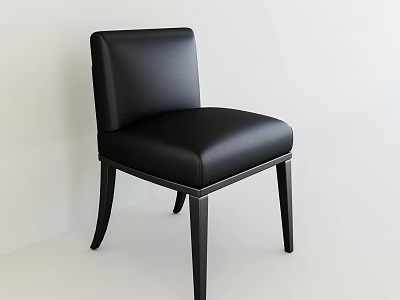 Modern Black Leather Single Chair With Comfortable Seat And Sturdy Legs 3d model