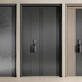 Modern Security Doors Featuring Metal And Wooden Panels With Secure Locks And Handles