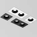 Modern Recessed Downlights with Black White Design for Home Interior Ceiling Lighting 3d model