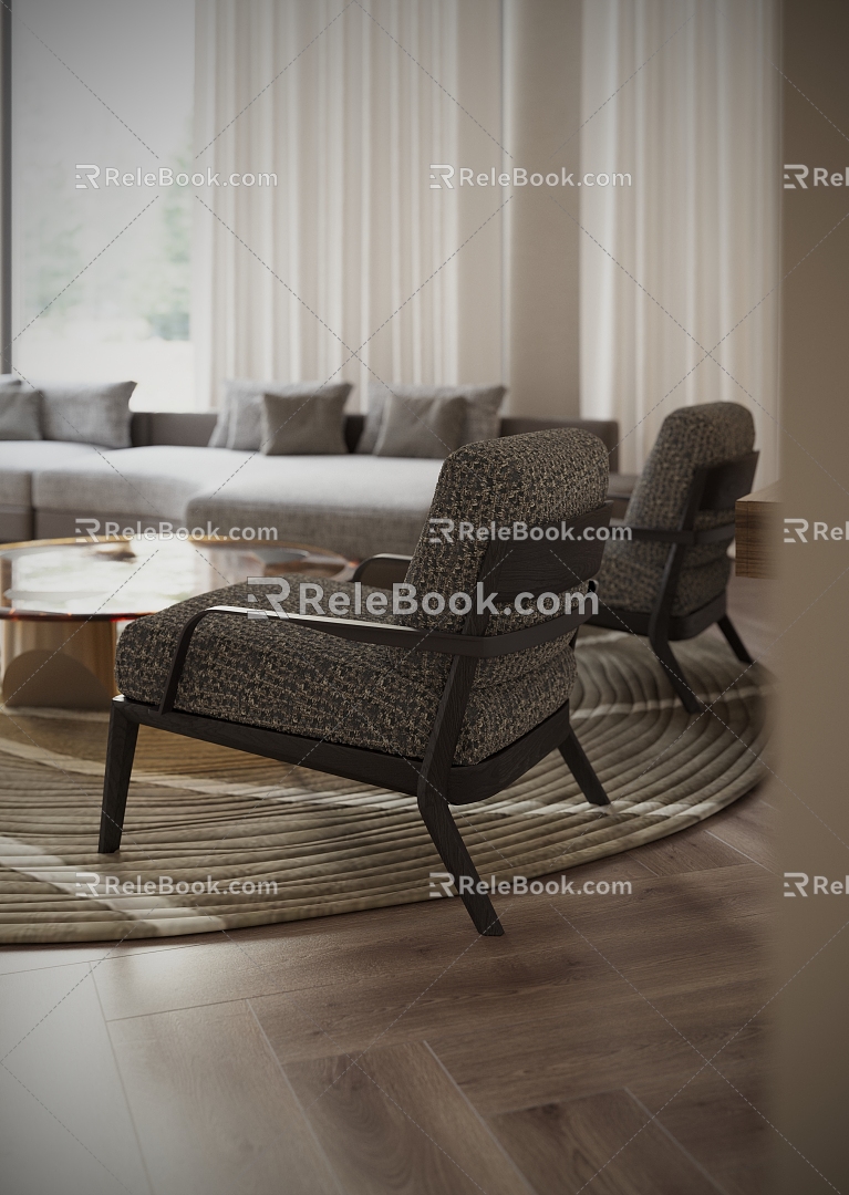 Modern leisure chair leisure single chair 3d model