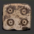 Stone Dice With Brown And White Rough Texture And Round Dot Patterns For Home Decor 3d model