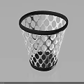 Mesh Design Trash Can With Black And White Polka Dots And Black Rim