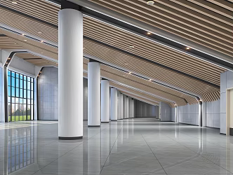 modern hall stadium indoor audience rest hall entrance hall 3d model