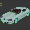 White Mercedes Sports Car with Sleek Body Design and Red Accent Wheels Reflective Surface Background