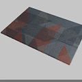 Modern Square Rug Featuring Geometric Blue White Pattern With Black Intertwined Lines 3d model