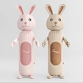 Cute Rabbit Stuffed Dolls in Pink and Beige with Sweet Label for Kids