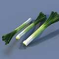 Fresh Green Onions Displayed On Smooth Gray Background With Vibrant Green Leaves And White Stalks