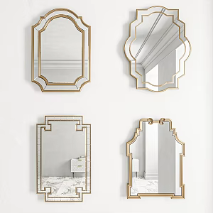 Light Luxury Mirror Decorative Mirror 3d model