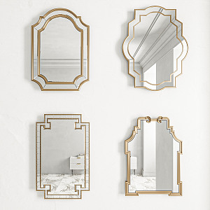 Light Luxury Mirror Decorative Mirror 3d model