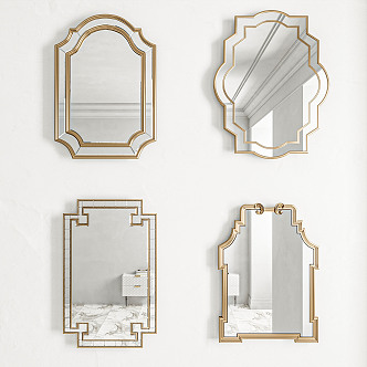 Light Luxury Mirror Decorative Mirror 3d model