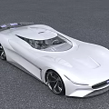 White Sleek Sports Car Featuring Futuristic Aerodynamic Body And Carbon Fiber Grille Design