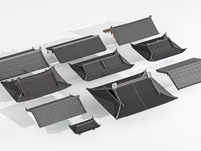 Chinese Building Roof Component Chinese Building Roof Ancient Building Roof 3d model