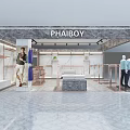 PHAIBOY Clothing Store Modern Design With Mannequins Clothing Racks And Marble Elements