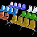 Vibrant Colored Public Chairs in Blue White Green Orange Yellow Designs