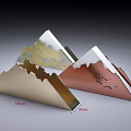 Mountain Shaped Decorative Home Living Accessories with Gold Brown Yellow Textured Surfaces and White Tops