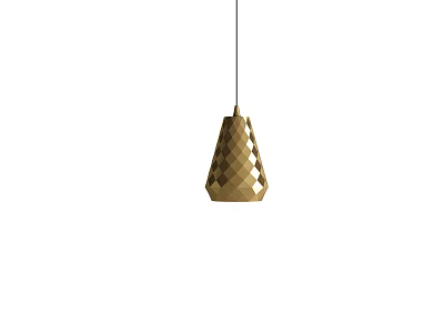 Modern Gold Conical Pendant Light With Diamond Pattern For Home Decoration 3d model
