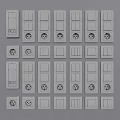 White And Black Electrical Switches And Sockets With Various Designs And Types